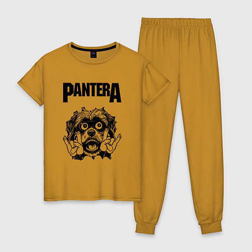 Женская пижама Pantera - rock dog / Горчичный – фото 1