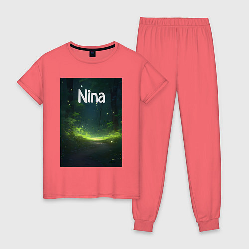 Женская пижама Nina звездопад / Коралловый – фото 1