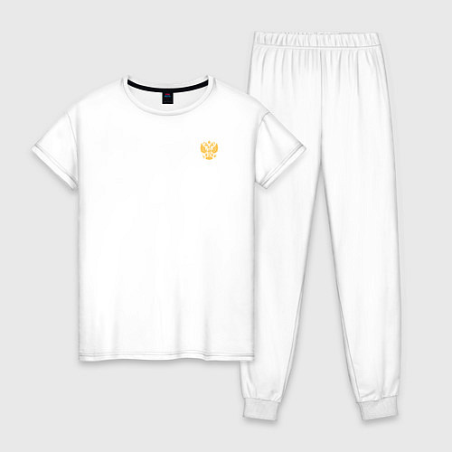 Женская пижама Сокрушу пред ним врагов его малый герб желтый / Белый – фото 1