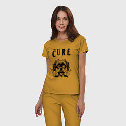 Пижама хлопковая женская The Cure - rock dog, цвет: горчичный — фото 2