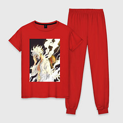 Пижама хлопковая женская Ван-Пис Луффи джойбой, цвет: красный