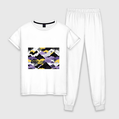 Женская пижама Япония горы / Белый – фото 1