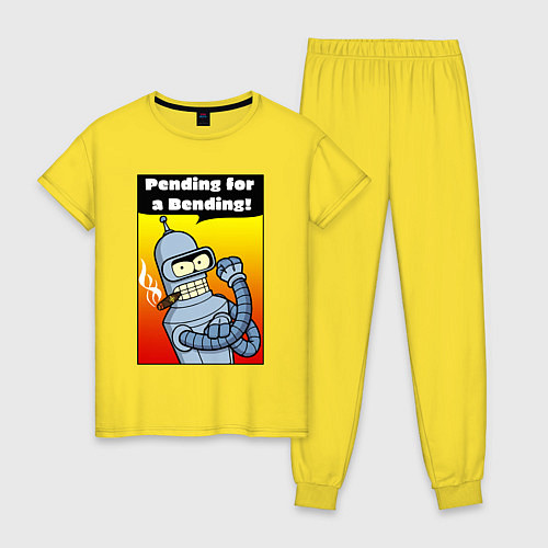 Женская пижама Бендер в ожидании изгиба / Желтый – фото 1