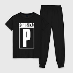 Пижама хлопковая женская Portishead, цвет: черный