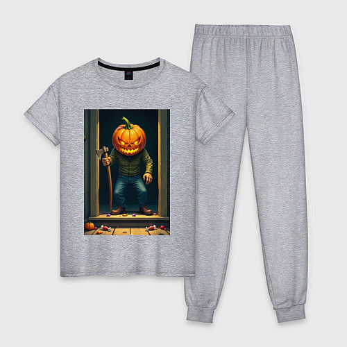 Женская пижама Монстр с косой / Меланж – фото 1