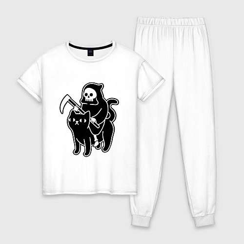 Женская пижама Жнец и его кот / Белый – фото 1