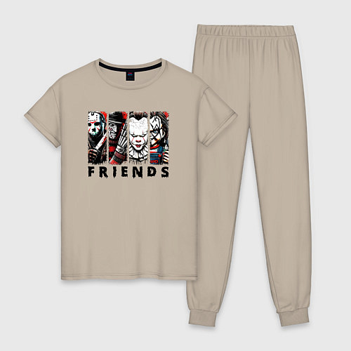 Женская пижама Halloween friends black friday / Миндальный – фото 1