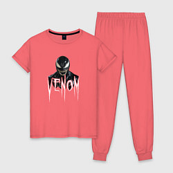 Пижама хлопковая женская Симбиот Веном, цвет: коралловый