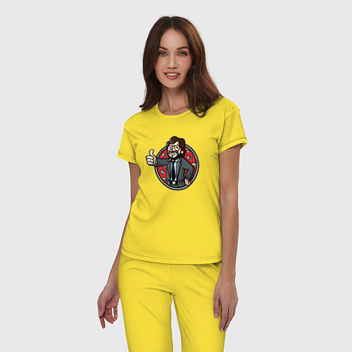 Женская пижама Крутой профессор / Желтый – фото 3