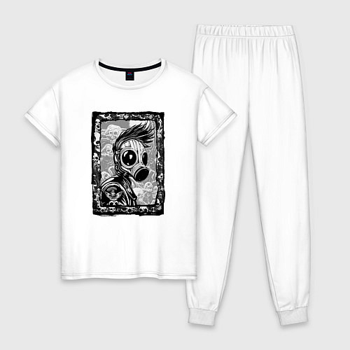 Женская пижама Gasmask punk society / Белый – фото 1