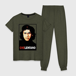 Пижама хлопковая женская Che guevara - Chelentano, цвет: меланж-хаки