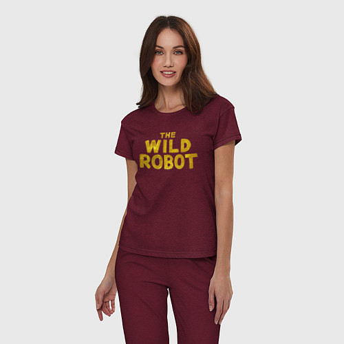 Женская пижама The wild robot logo / Меланж-бордовый – фото 3