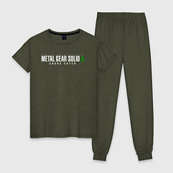 Пижама хлопковая женская Metal gear solid 3 Snake eater logo, цвет: меланж-хаки