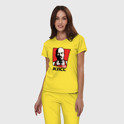 Пижама хлопковая женская Владимир Ленин КПСС, цвет: желтый — фото 2