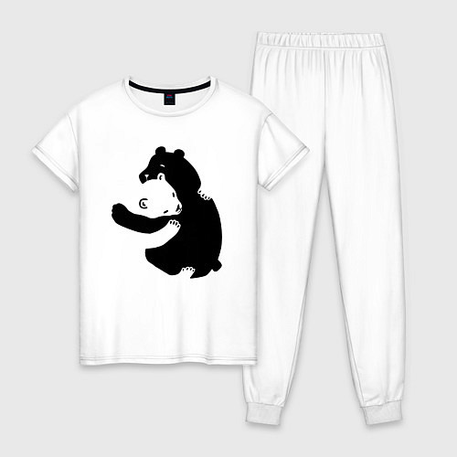 Женская пижама Медведи обнимаются / Белый – фото 1