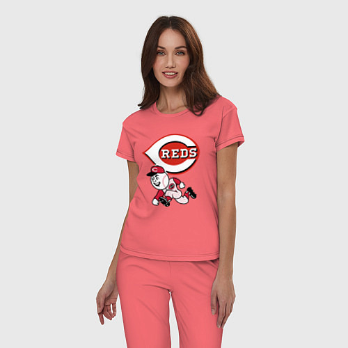 Женская пижама Cincinnati reds baseball team - talisman / Коралловый – фото 3