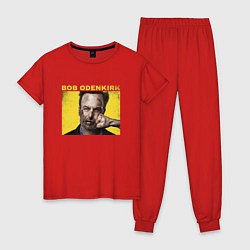 Пижама хлопковая женская Bob Odenkirk Nobody, цвет: красный