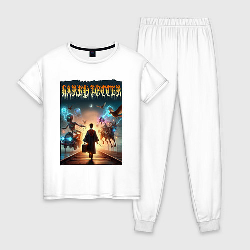 Женская пижама Гарри Поттер с волшебной палочкой / Белый – фото 1