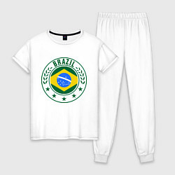 Пижама хлопковая женская Brazil 2014, цвет: белый