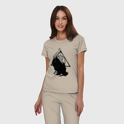 Пижама хлопковая женская Лорд Волан-де-Морт и Дары смерти, цвет: миндальный — фото 2