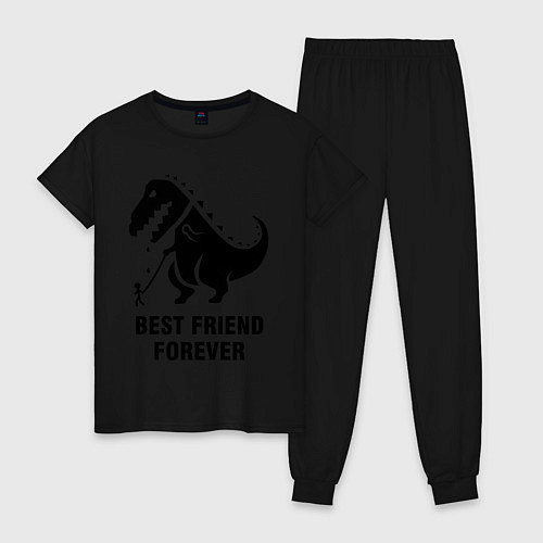 Женская пижама Godzilla best friend / Черный – фото 1