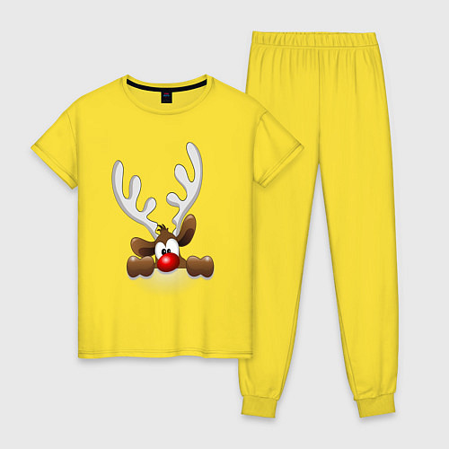 Женская пижама Новогодние прятки / Желтый – фото 1