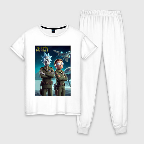 Женская пижама Rick and Morty - air force нейроарт / Белый – фото 1