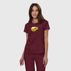 Пижама хлопковая женская Без труда не вытащишь и рыбку - имперский флаг и н, цвет: меланж-бордовый — фото 2