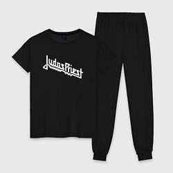 Пижама хлопковая женская Judas Priest - logo, цвет: черный