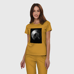 Пижама хлопковая женская Дарт Вейдер звезда смерти, цвет: горчичный — фото 2