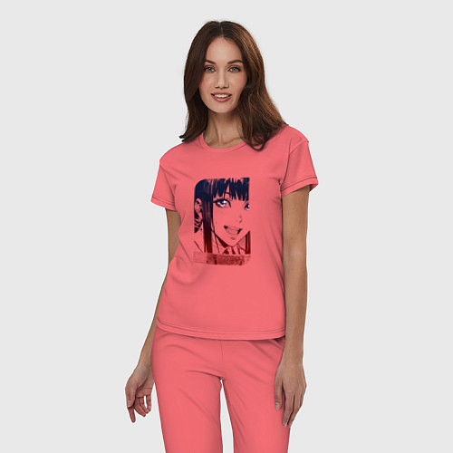 Женская пижама Улыбчивая девушка / Коралловый – фото 3