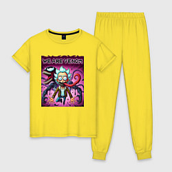 Пижама хлопковая женская Venom possessed Rick, цвет: желтый