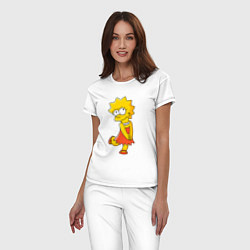 Пижама хлопковая женская Lisa Simpson, цвет: белый — фото 2