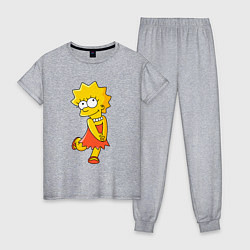 Пижама хлопковая женская Lisa Simpson, цвет: меланж