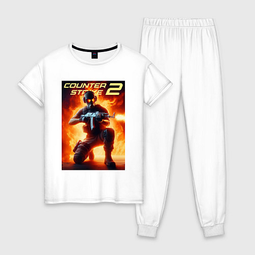 Женская пижама Counter Strike 2 - gamer / Белый – фото 1