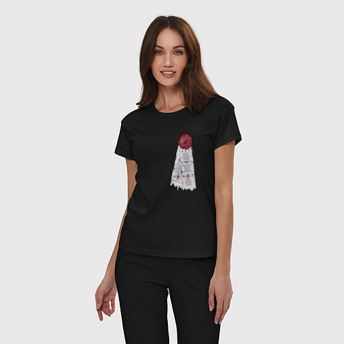 Женская пижама Печать космодесантника / Черный – фото 3