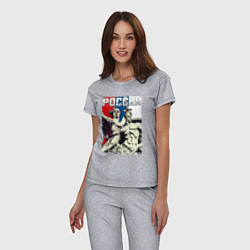 Пижама хлопковая женская Родина, цвет: меланж — фото 2