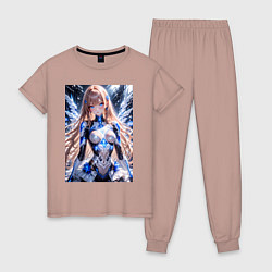 Женская пижама Девушка с кибернетическими крыльями
