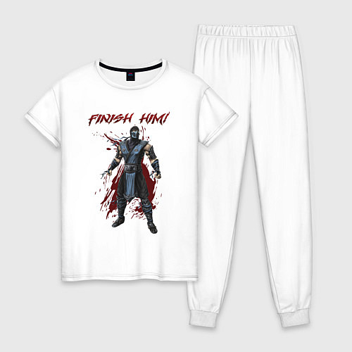 Женская пижама Finish him Sub-Zero Mortal Kombat / Белый – фото 1