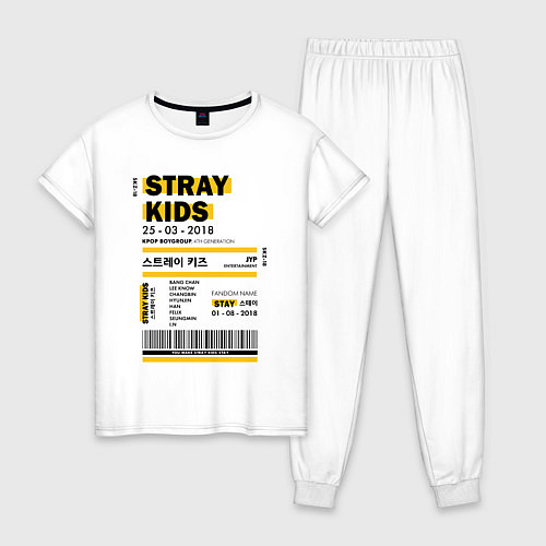 Женская пижама Stray kids ticket / Белый – фото 1