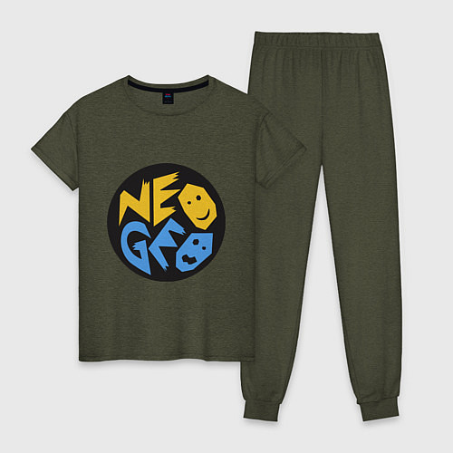 Женская пижама Neo geo logo / Меланж-хаки – фото 1