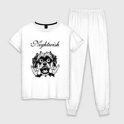 Пижама хлопковая женская Nightwish - rock dog, цвет: белый