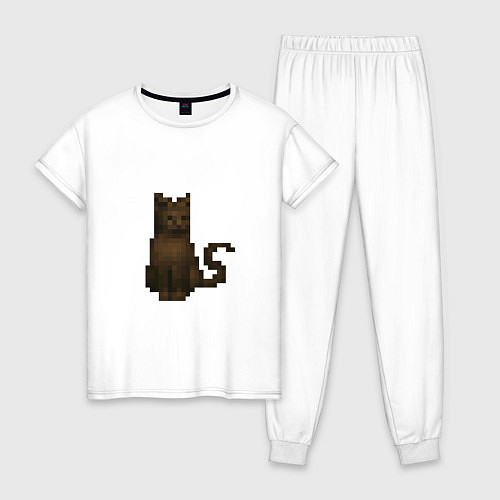 Женская пижама Пиксельный кот Daggerfall / Белый – фото 1