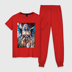 Женская пижама Девушка с киберимплантами крыльев