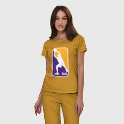 Пижама хлопковая женская Shaq attack, цвет: горчичный — фото 2