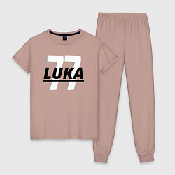 Пижама хлопковая женская 77 Luka, цвет: пыльно-розовый