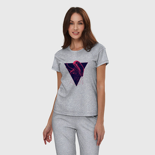 Женская пижама Чужой в треугольнике / Меланж – фото 3