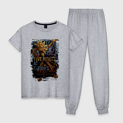 Пижама хлопковая женская Солнце и луна из аниматроников, цвет: меланж