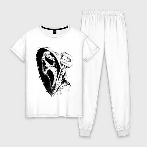 Женская пижама Крик - Гоуст фейс / Белый – фото 1