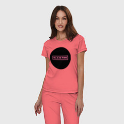 Пижама хлопковая женская Blackpink logotype - group of South Korea, цвет: коралловый — фото 2